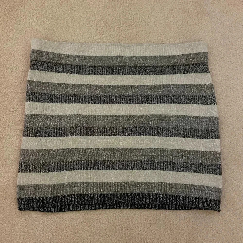 Metallic shine striped mini skirt-junior X-large NWOT